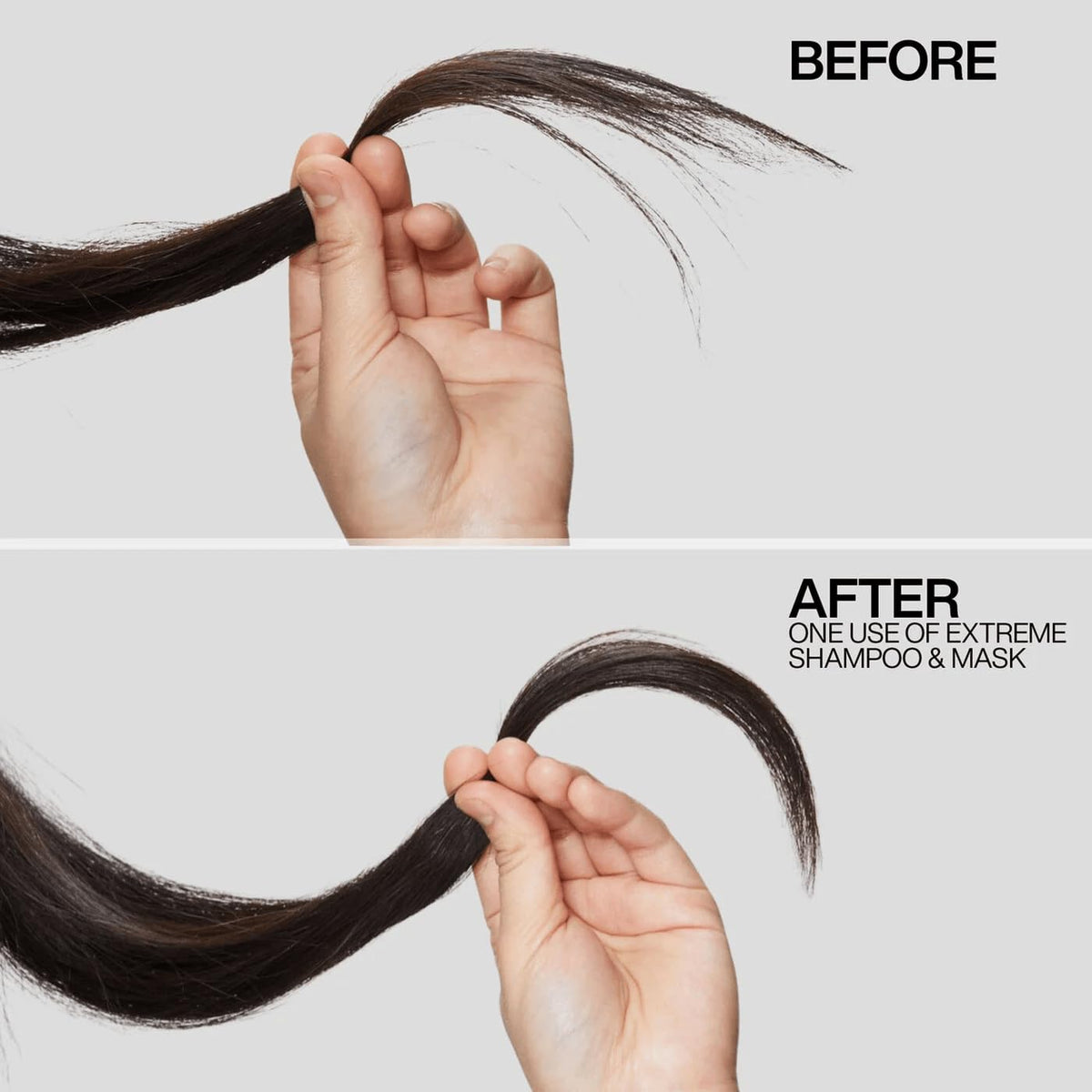 Redken label close-up highlighting Strength Complex ingredients and fortifying benefit