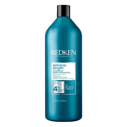Redken Extreme Length front bottle showing full 33.8 oz packaging and benefit