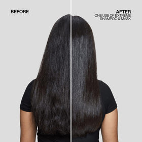 Redken mask being applied to damp hair improves manageability and strength