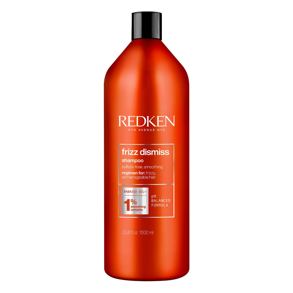 Redken front bottle view showing sleek packaging and smoothing benefit