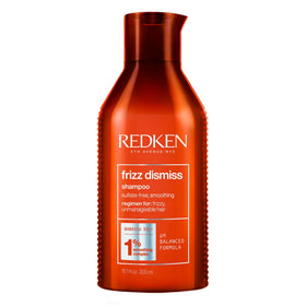 Redken Frizz Dismiss front packaging showing bottle and benefits