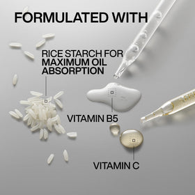 Redken ingredient display of rice and potato showing natural oil-wicking benefits