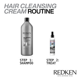 Redken ingredients panel highlighting AHA and cleansing complex benefits