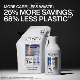 Redken label detail highlighting bonding complex and citric acid benefits