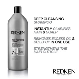 Redken lather closeup illustrating creamy texture and deep clean
