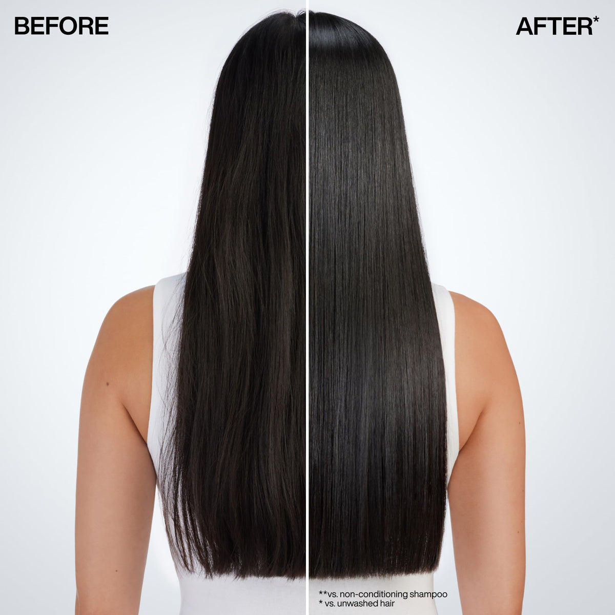 Redken product being applied to strands demonstrating quick one-minute application benefit