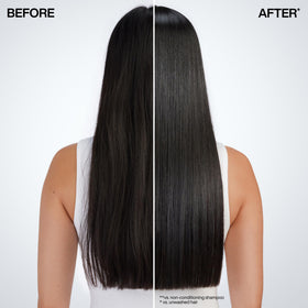 Redken product being applied to strands demonstrating quick one-minute application benefit