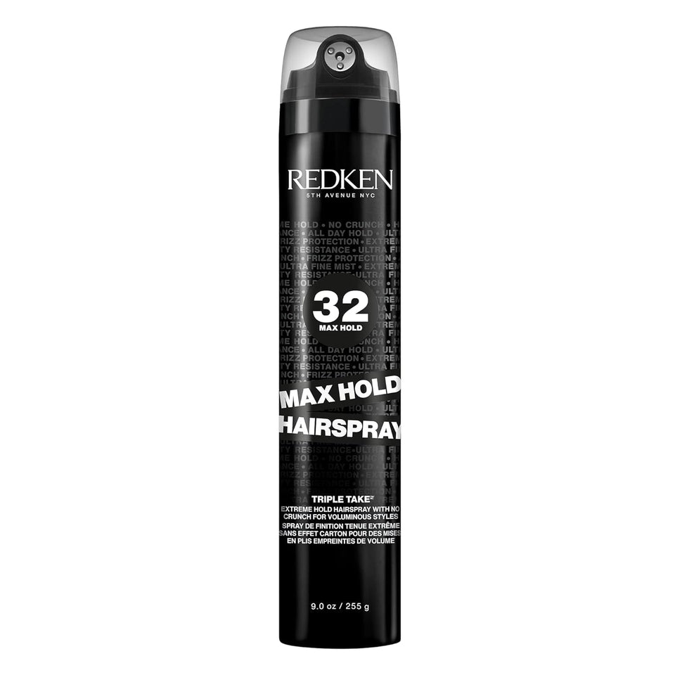 Redken Max Hold Hairspray front packaging showing brand and product benefit