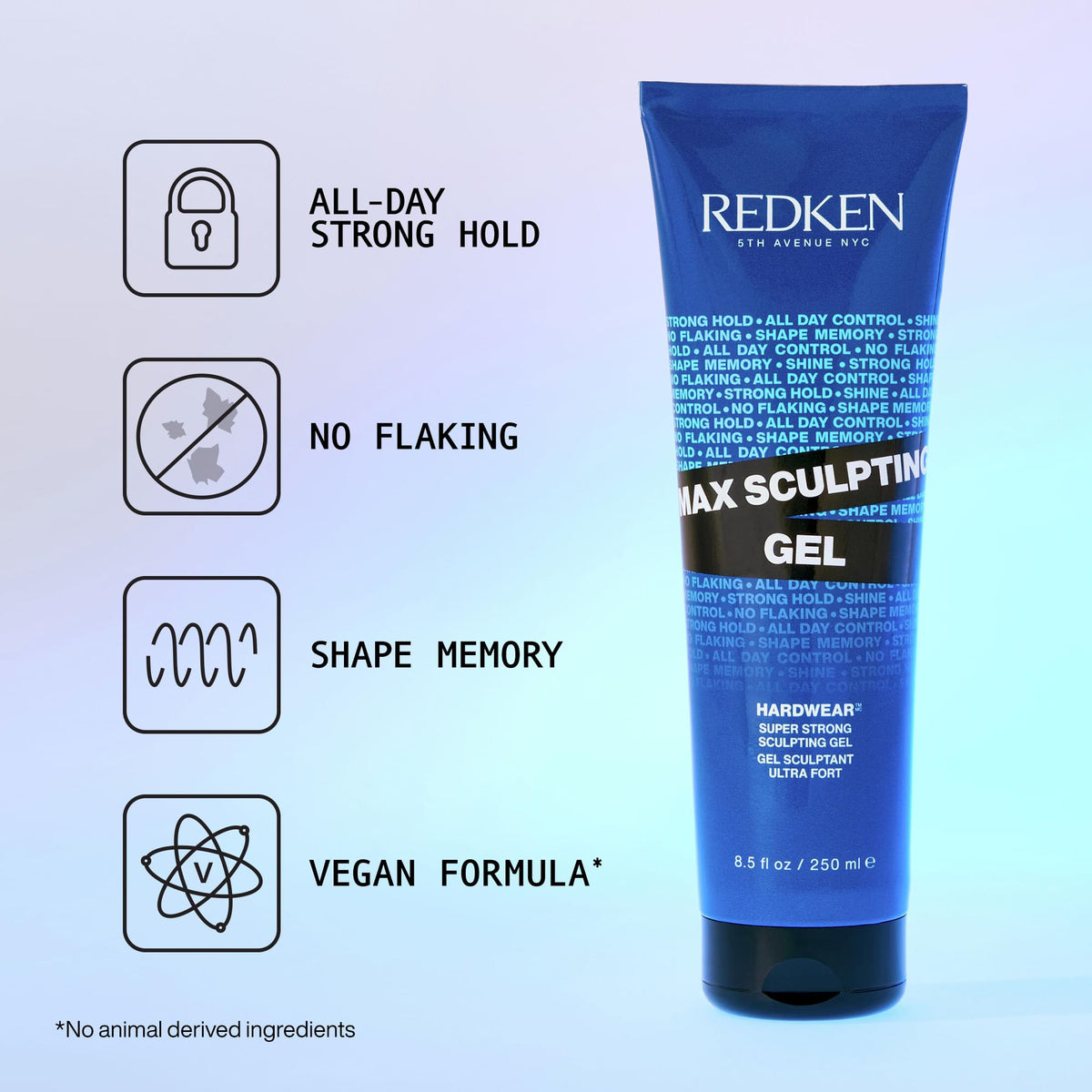 Redken Max Sculpting Gel texture close-up highlighting thick consistency and control benefit