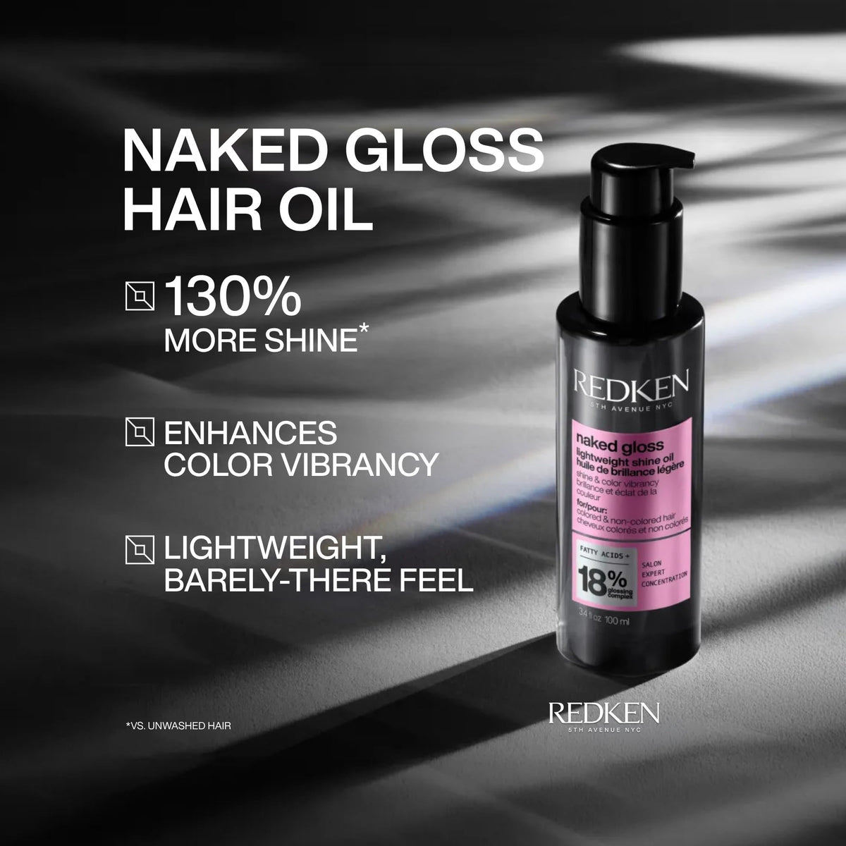 Redken pump close-up dispensing oil for easy application and control