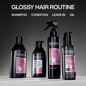 Redken used with blowdryer demonstrating heat protection and styling