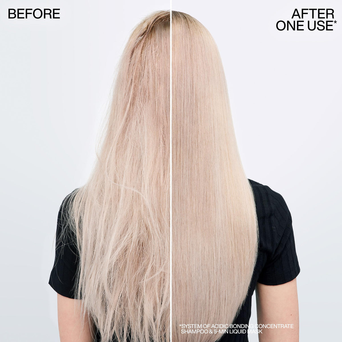 Redken label detail highlighting ingredients and bond-building benefit