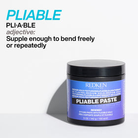 Redken pliable paste size and ingredients label readable for informed shoppers and product transparency