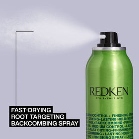 Redken Quick Tease 15 next to a ruler showing 5.3 ounce size for travel convenience