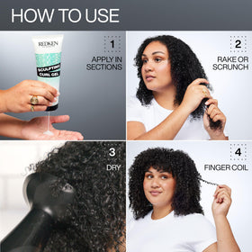 Redken sculpting curl gel bottle placed on bathroom shelf for everyday styling