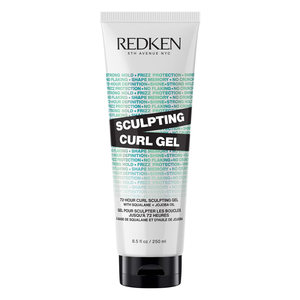 Redken sculpting curl gel front packaging showing product benefit