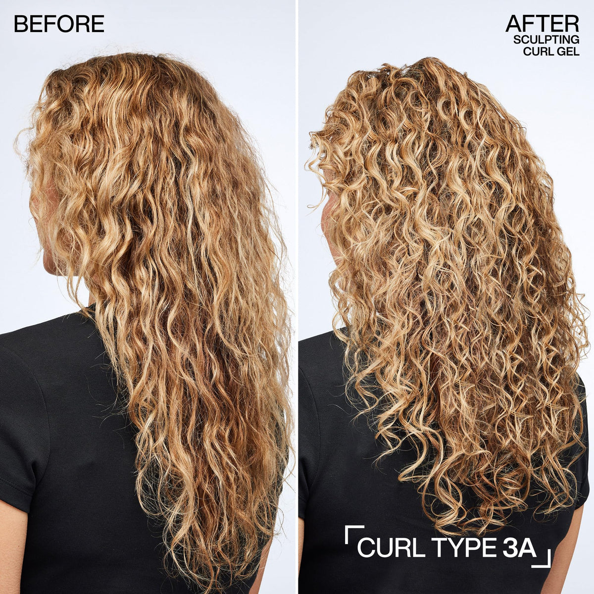 Redken sculpting curl gel in hand demonstrating easy, non-sticky application