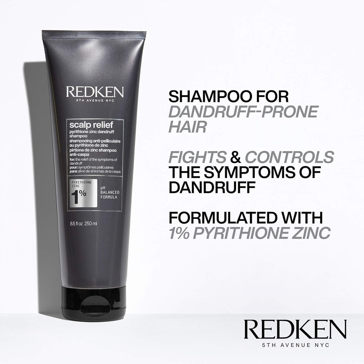 Redken shampoo pour texture close-up showing smooth lather for scalp relief