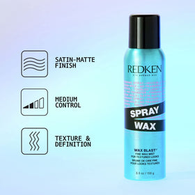 Redken close-up of fine visible mist showing even texture and lightweight spray