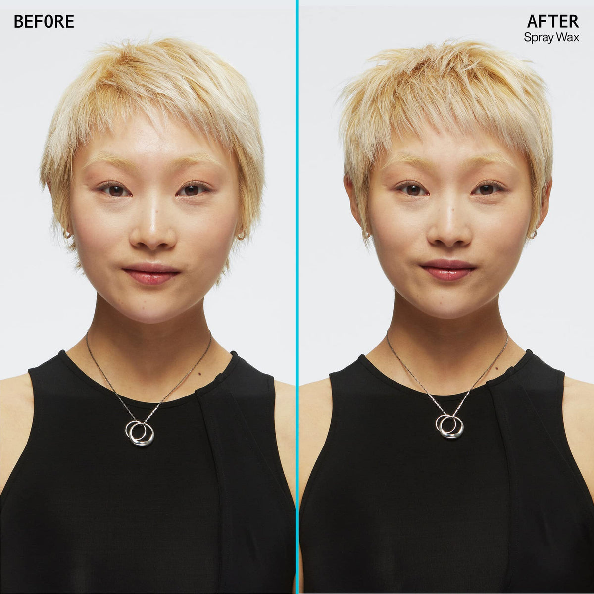 Redken spray in use on dry hair creating instant tousled texture and lift