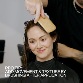 Redken before-and-after blowout showing increased volume and long-lasting hold benefit