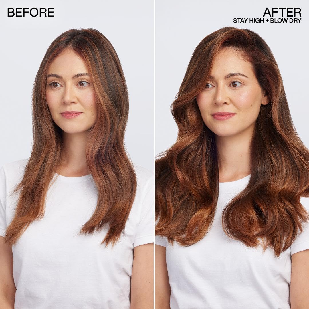 Redken label close-up highlighting ingredients and protein inclusion for thicker-looking hair