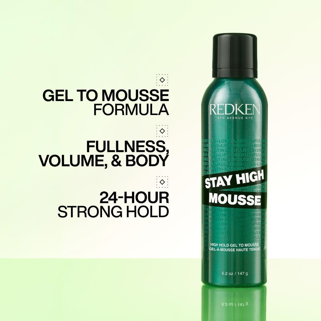 Redken gel-to-mousse texture transforming in hand, demonstrating smooth application benefit