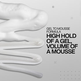 Redken mousse being pumped into palm highlighting controlled dispensing and minimal waste benefit