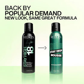 Redken bottle next to a ruler for scale to show compact travel-friendly size benefit