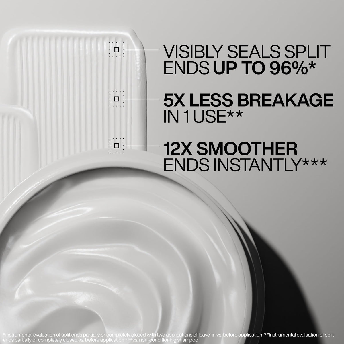 Redken balm close-up texture highlighting lightweight cream for quick absorption