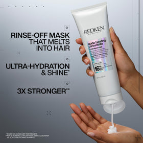 Redken close-up of liquid mask texture illustrating lightweight spreadability and hydration