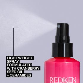 Redken Thermal Spray 11 being applied during blow-dry for heat protection