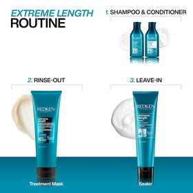 Redken in-shower action shot showing product use and improved strand manageability