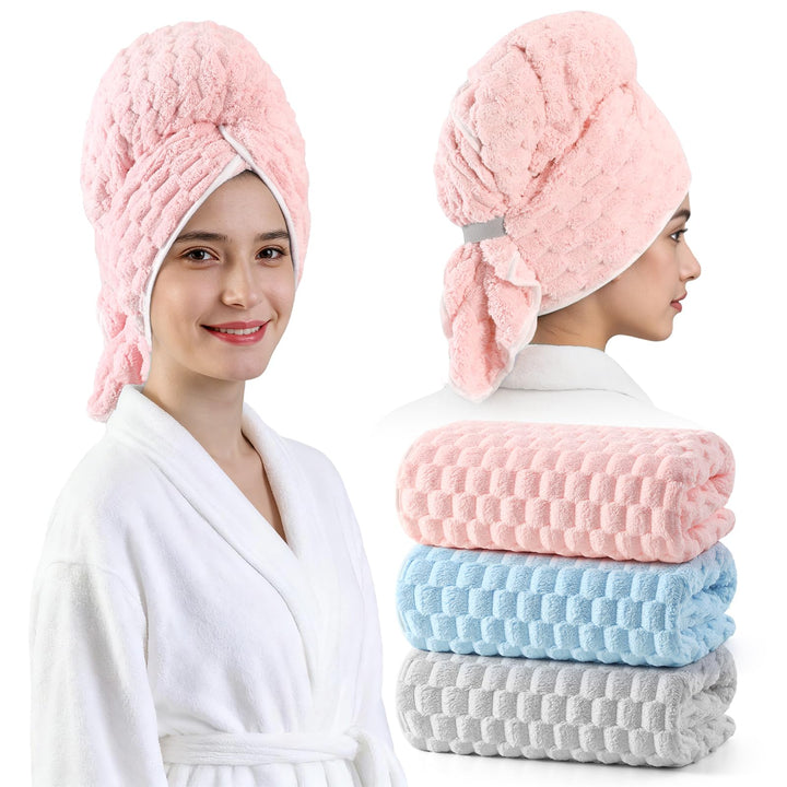 REDKISS front view of three packaged oversized microfiber towels showing value