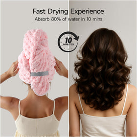 REDKISS towel wrapped on long hair showing comfortable full coverage