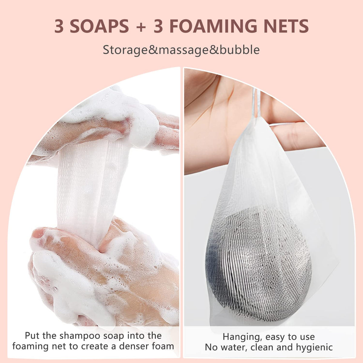 Rednow shampoo bar in hand applying foam to wet hair for easy scalp massage and deep cleanse