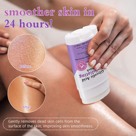 Redshine stick applied to back showing reach and targeted exfoliation