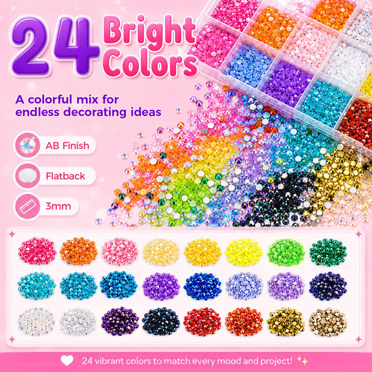 Redtwo 3mm rhinestone macro texture highlighting smooth surface and prismatic AB shine