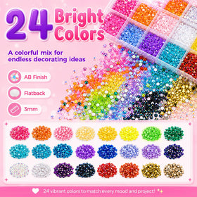Redtwo 3mm rhinestone macro texture highlighting smooth surface and prismatic AB shine