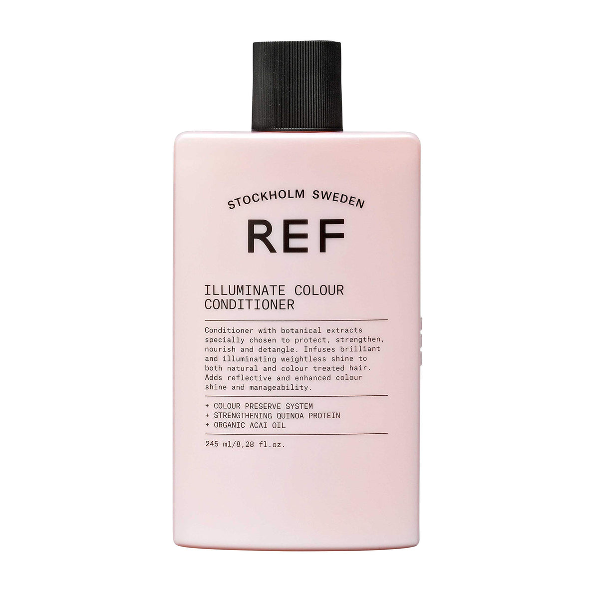 REF bottle front view showing product and color protection benefit