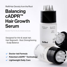 Refilled bottle label detail highlighting cADPR cytokine technology