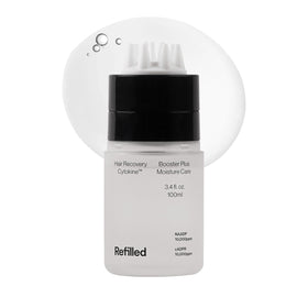 Refilled front packaging showing sleek bottle and clear benefits