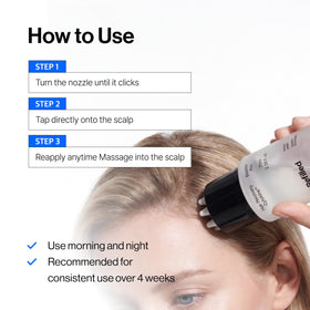 Refilled ingredient visual with biotin and cytokine emphasis for scalp health