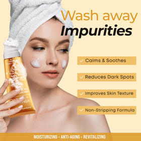 Refined Radiance pump and cap detail highlighting easy dispensing and travel-friendly design