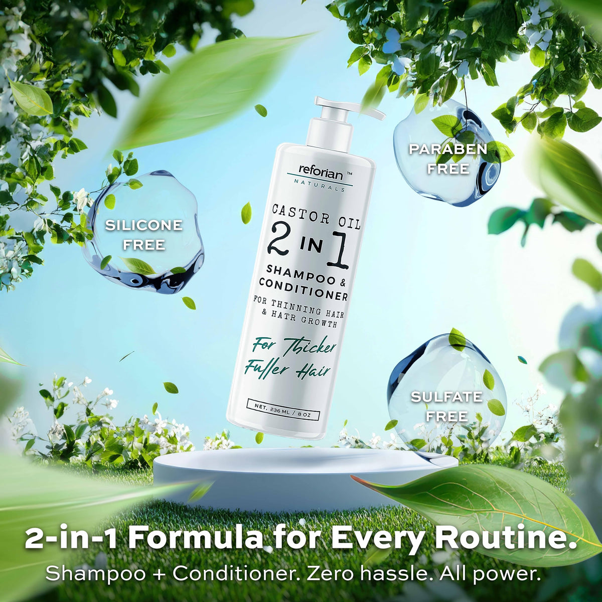 REFORIAN in shower use shows quick application and simplified routine