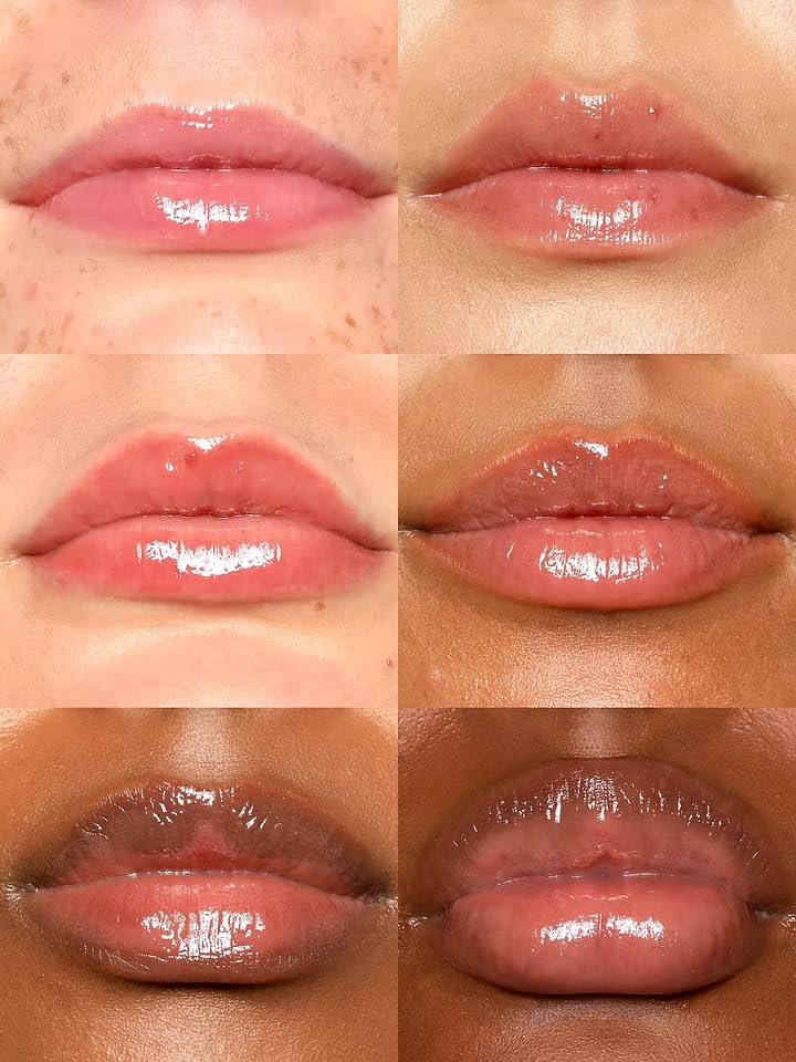 REFY gloss texture on lips demonstrating hydrating shine