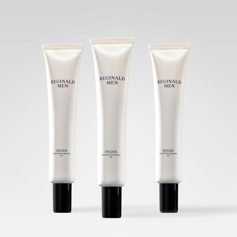 Reginald Men front packaging showing SPF 50+ benefit and daily use