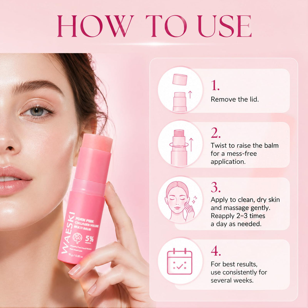 Regpem collagen balm beside coin for scale, showing compact size and travel-ready benefit
