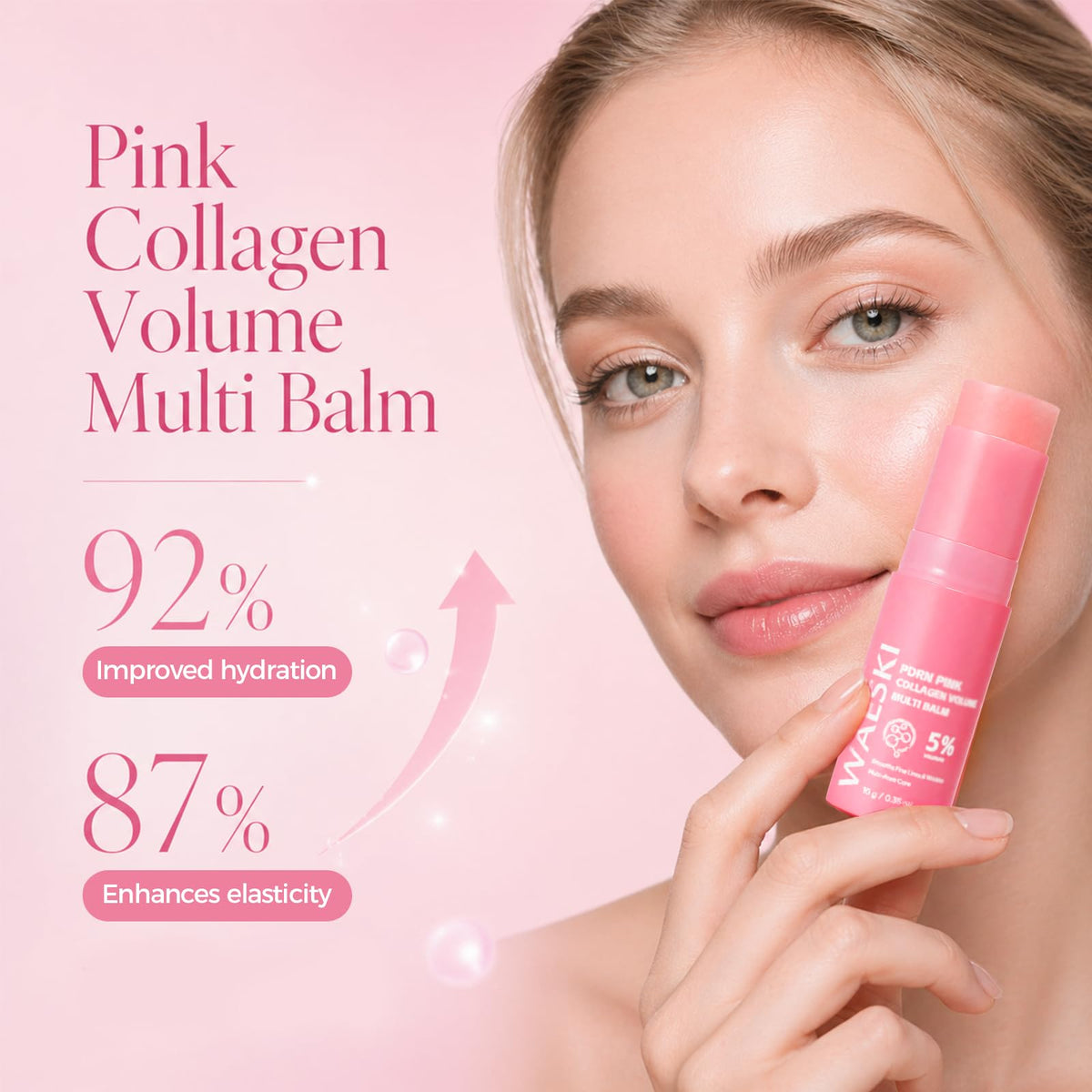 Regpem collagen balm twist-up mechanism close-up, showing convenient no-mess application benefit