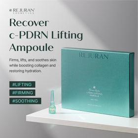 REJURAN close-up of ampoule tip with serum drop highlighting concentrated formula